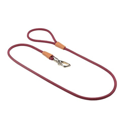 TOH Dog Rope Leash, Puppy Rope Leashes with Comfortable Padded Handle, Shiny Design, Easy to Use, Heavy Duty Dog Leash Suitable for Dogs Training Outdoor Walking, 4ft & Burundy - color: Burundy