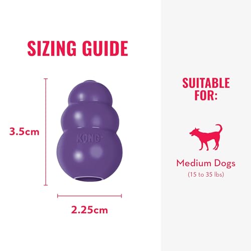 KONG Senior - Dog Toy with Gentle, Natural Rubber - Durable Dog Toy for Older Dogs - Use Treats with Stuffable Chew Toy - Treat Toy for Chewing & Fetching - for Medium Dogs (Pack of 2) - size: Medium(2-Pack)