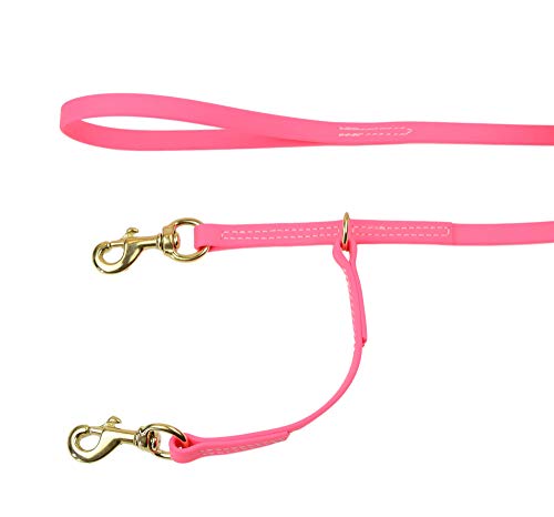 5/8 Inch x 6 Feet RedLine K-9 All Weather Prong Collar Leash - Pink - color: Pink