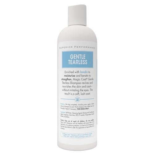 Four Paws Magic Coat Gentle Tearless Shampoo for Dogs with Moisturizing Lanolin for Itchy Dry Skin, Dog Grooming, Soft Breeze Scent, 16 Ounce - size: 16 Ounces (1 Count), style: Tearless Dog Shampoo
