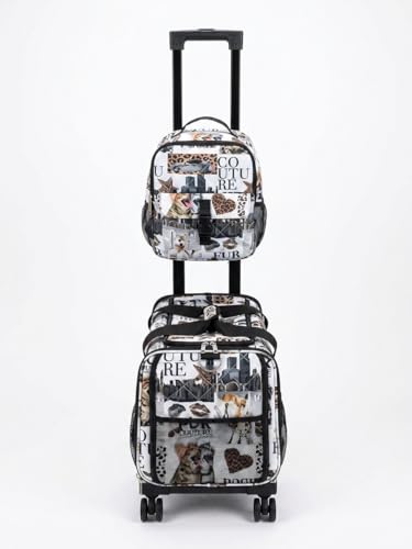 Airline Approved Pet Carrier with Wheels – 6 Removable 360° Spinner Wheels, Telescopic Handle with Phone Holder, Expandable Ventilated Cat & Dog Travel Carrier