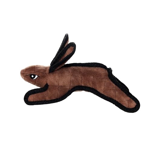 TUFFY® : Jr Rabbit Dog Toy: Ultra Durable Plush Toy with Multiple Layers & Reinforced Seams, Washable and Floats, Original Construction - color: Brown Jr Rabbit