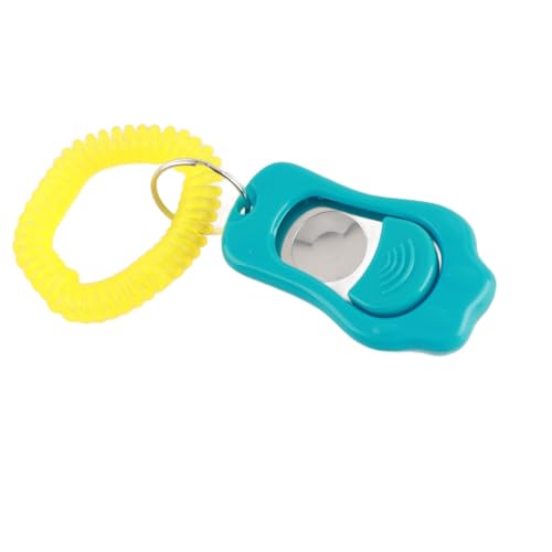 Zerodis titleAdjustable 3 Gears Pet Dog Training Clicker Claw Shaped with Wrist Strap for Cats Birds (Sky Blue) - color: Sky Blue