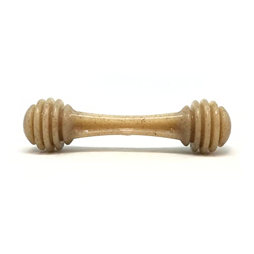 SodaPup Honey Bone – Durable Dog Chew Toy Made in USA from Non-Toxic, Pet Safe, Food Safe Nylon Material for Mental Stimulation, Clean Teeth, Fresh Breath, Problem Chewing, Calming Nerves, & More