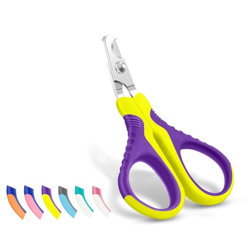 WePet Pet Nail Clippers U07.1, Professional Claw Trimmer, Bended Scissor Special for Cats, Kittens, Dogs, Puppies, Small Animals, Yellow/Purple - color: #16 Yellow/Purple