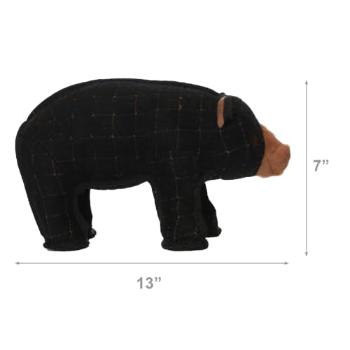 TUFFY - World's Tuffest Soft Dog Toy - Zoo Bear - Squeakers - Multiple Layers. Made Durable, Strong & Tough. Interactive Play (Tug, Toss & Fetch). Machine Washable & Floats - color: Black Bear