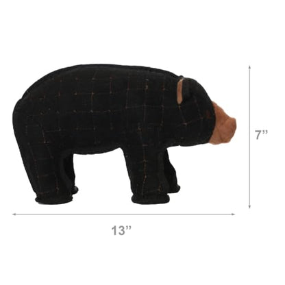 TUFFY - World's Tuffest Soft Dog Toy - Zoo Bear - Squeakers - Multiple Layers. Made Durable, Strong & Tough. Interactive Play (Tug, Toss & Fetch). Machine Washable & Floats - color: Black Bear