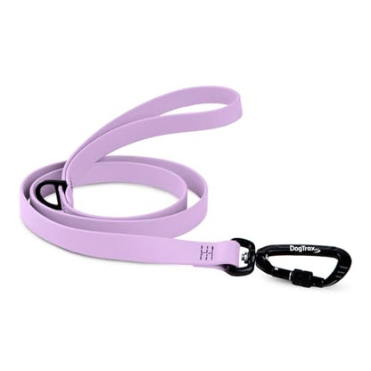 DogTraxs Essential Biothane Dog Leash, 3/4 in x 4 ft, Lavender Purple | Waterproof, Locking Carabiner, Dog Training, Small, Large, Medium Dogs - color: Lavender Purple, size: 3/4 In x 4 Feet