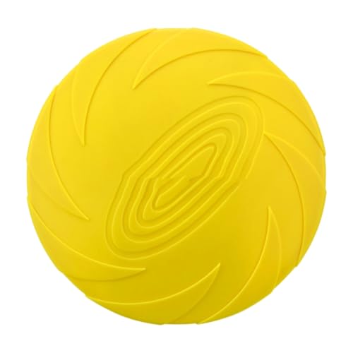 Dog Disc Toy,Chew Resistant Dog Disc for Outdoor Training Interactive Play Soft Rubber Nonslip Surfaces - color: Yellow, size: 15cm/5.91inch