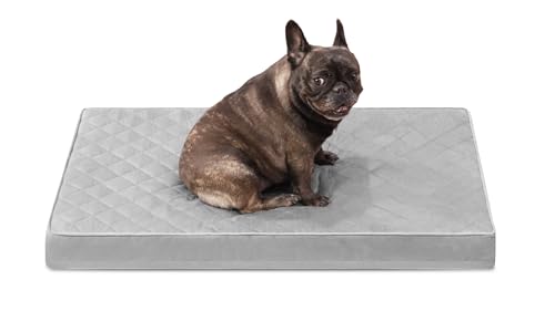 NUPIDA Orthopedic Dog Beds for Medium Dogs Waterproof Dog Bed for Crate, with Removable Washable Cover and Non-Slip Bottom, 29x18 Inch, Light Gray - color: Light Gray, size: 29.0"L x 18.0"W x 3.0"Th