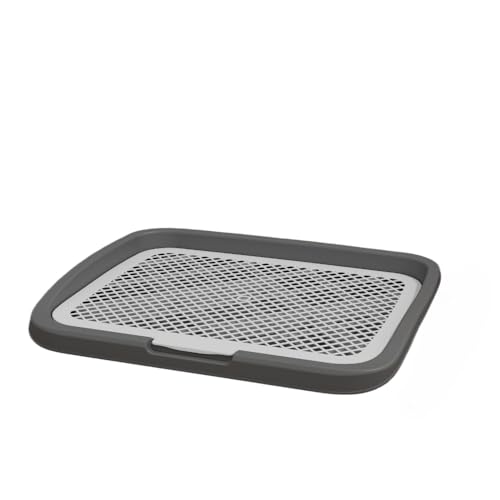 Splashproof Mesh Dog Toilet Training Pad Holder - Easy to Clean Indoor Potty Tray for Puppies Dogs & Cats(Grey) - color: Grey