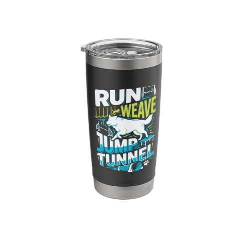 Run Weave Jump Tunnel Dog Agility Stainless Steel Insulated Tumbler - color: Black