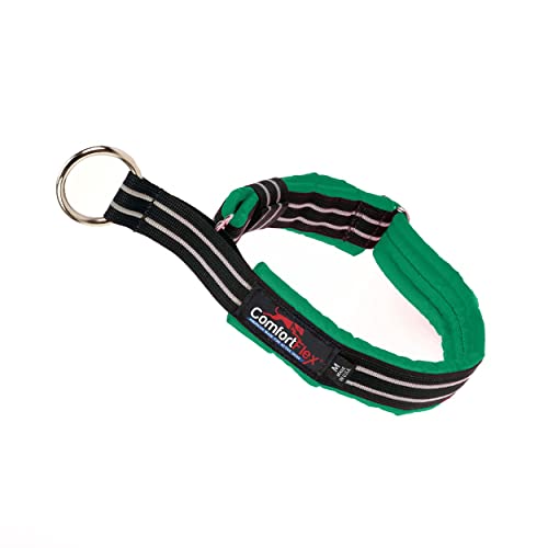 ComfortFlex Limited Slip Martingale Collar, Medium, Kelly Green | American made, designed, cut, assembled, sewn in USA, wide escape proof martingale design, premium padding, gentle control - color: Kelly Green, size: Medium
