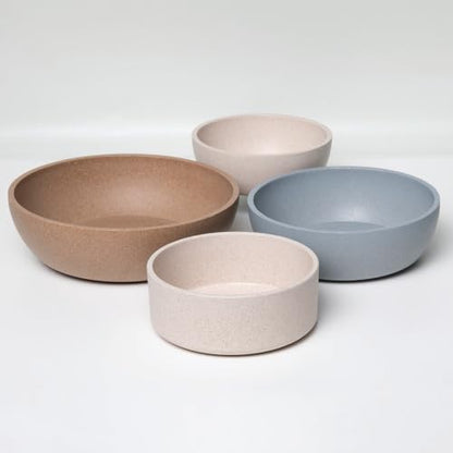 Loving Pets - Dolce Bamboo - Eco-Friendly Pet Bowls & Dishes for Dog, Cats, Puppy Food and Water Bowl -Sustainable and Dishwasher Safe, Made with Real Bamboo (Medium, Oat-Beige) - color: Oat Beige, size: Medium Bowl