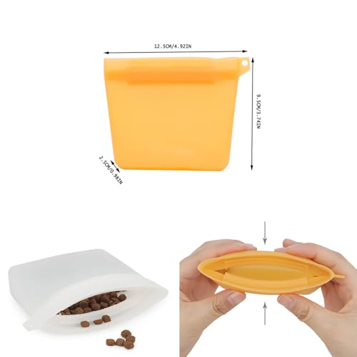 2 Pack Dog Treat Pouch Mini Training Bag with Closure Seal Clip 4oz Silicone Waterproof Pouches Carrier Dispenser for Puppy Small Dogs Pet Snack Leash Attachement