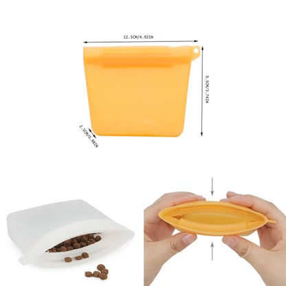 2 Pack Dog Treat Pouch Mini Training Bag with Closure Seal Clip 4oz Silicone Waterproof Pouches Carrier Dispenser for Puppy Small Dogs Pet Snack Leash Attachement