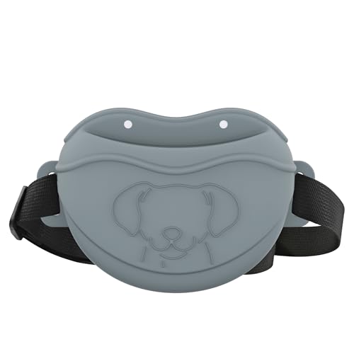 Dog Treat Pouch - Premium Silicone - Upgrade 4 Strong Magnets Enhanced Magnetic Closure, Adjustable Waist Belt - Ideal for Puppy Training and Outdoor Walks - Grey - color: Grey