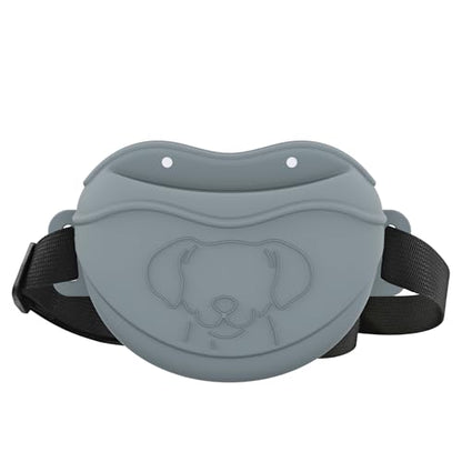 Dog Treat Pouch - Premium Silicone - Upgrade 4 Strong Magnets Enhanced Magnetic Closure, Adjustable Waist Belt - Ideal for Puppy Training and Outdoor Walks - Grey - color: Grey