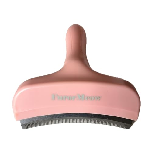 Pet Deshedding Tool with Curve Blade, Cat Grooming Brush, Tight V-shaped Teeth Shedding Comb for Cat and Dog (Pink, Large) - color: Pink, size: Large