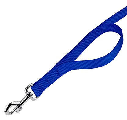 Country Brook Petz - Vibrant 17 Color Selection - Heavyduty Doublehandle Nylon Leash (6 Foot, 3/4 Inch Wide, Royal Blue) - color: Royal Blue