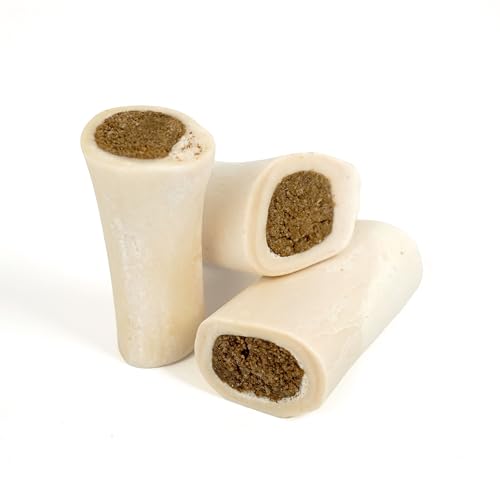 Cadet Stuffed Shin Bone, Long-Lasting Dog Chew Bones for Aggressive Chewers, High Protein Filled Bone Dental Chew for Dogs, Peanut Butter Flavor Filling, 3-4" for Small Dogs, 3 Pack - size: 3 Count (Pack of 1)