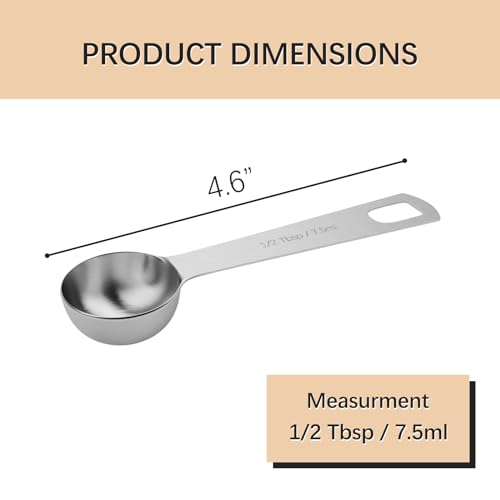 1PCS 1/2tbsp (1.5tsp, 7.5ml, 1/4oz) Single Measuring Spoon, Stainless Steel Individual Teaspoons Only - size: 1/2 tbsp | 1.5 tsp | 7.5 mL | 7.5 cc | 1/4 oz