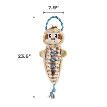 Outward Hound by Charming Pet Ropiez Rope Interactive Dog Tug Toy for Tugging Squeaky Fun, Sloth, Brown - color: Ropiez Sloth