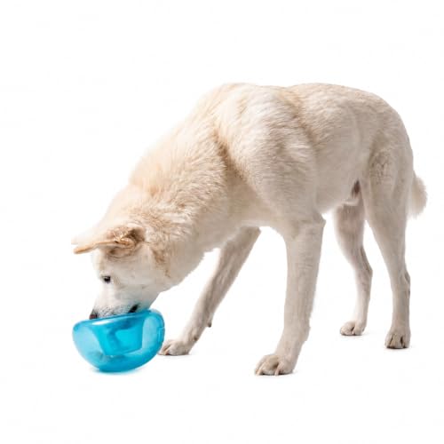 Outward Hound by Planet Dog Snoop Dog Toy – Treat‑Dispenser Puzzle Ball, Interactive Slow Feeder, Medium to Large Dogs, Bouncy & Mint-Infused, Blue, 5" - color: Blue