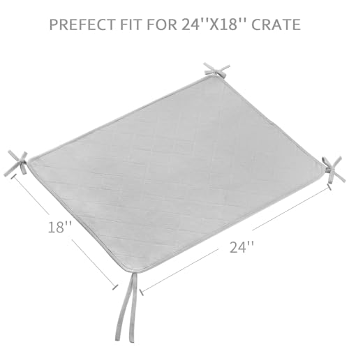 Waterproof Dog Crate Mat with Rope 2 Pack (24’’X18’’), Washable Pee Pads for Dogs, Non-Slip Training Pads for Dogs, Fits 24 Inch Dog Crate - size: Small 24"X18"