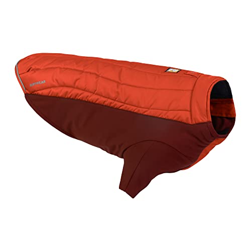 Ruffwear, Powder Hound Dog Winter Jacket, Insulated Softshell Coat with StormSleeve Stretch, Weather-Resistant Shell, Reflective Trim & Light Loop, Cold-Weather Adventures, Persimmon Orange, X-Large - color: Persimmon Orange, size: X-Large