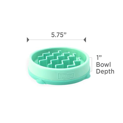 Outward Hound Fun Feeder Slo Bowl – Small 3/4-Cup Capacity, Slow Feeding, Small Dogs, Puppies & Cats, Non-Slip, Mint, Wave Pattern - color: Mint, size: Small