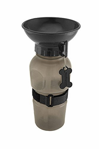 Highwave AutoDogMug Dog Water Bottle with Built-in Bowl, 20 oz - color: Smoke