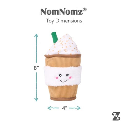 ZippyPaws NomNomz - Dog Squeaky Toys to Keep Them Busy, Funny Food Plush for Small, Medium, & Large Dogs, Cute Stuffed Puppy Toy, Pet Products, Gift for Dogs of All Breeds, Soft & Cuddly - Puppuccino - color: Puppuccino