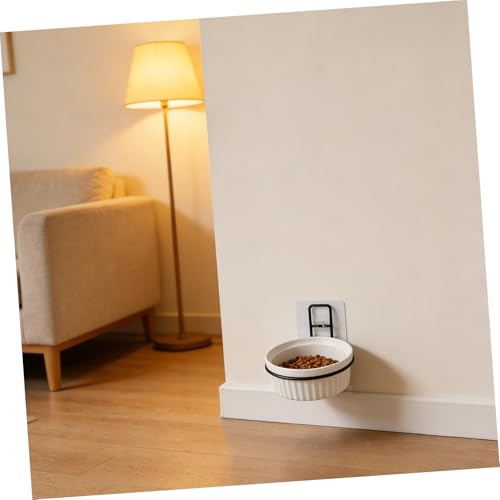 SHINEOFI Wall-Mounted Pet Bowl Holder Iron Feeding Shelf Convenient Raised Feeder Mount for Cats and Dogs Household Feeding Station