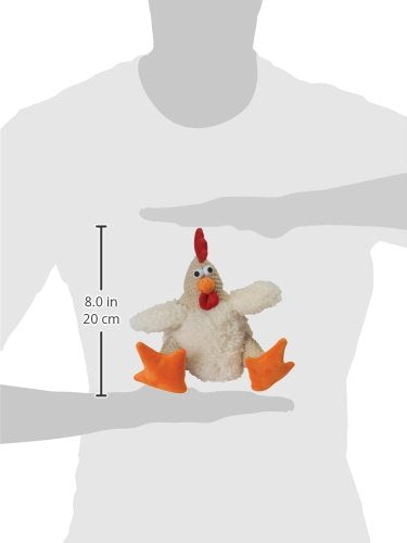 goDog Checkers Fat Rooster Squeaky Plush Dog Toy, Chew Guard Technology - White, Large - color: Fat Rooster (White), size: Large