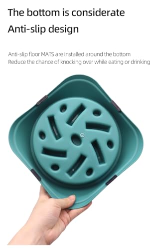 Slow Feeder Dog Bowl — Stop Bloat & Choking, Anti-Gulping Puzzle Dog Food Bowl for Fast Eaters, Non-Slip Maze Dish Slows Eating by 10x, Dishwasher Safe BPA-Free PP, 2 Cup for Medium Large Dogs