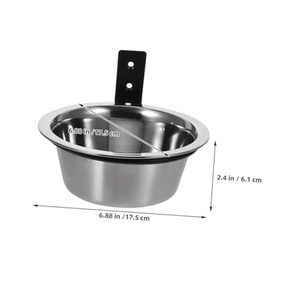 2pcs Wall Mounted Dog Bowls Elevated Raised Stainless Steel Feeding and Water Bowls 6 Inch for Small Dogs Pet Wall Fixed Feeder Station