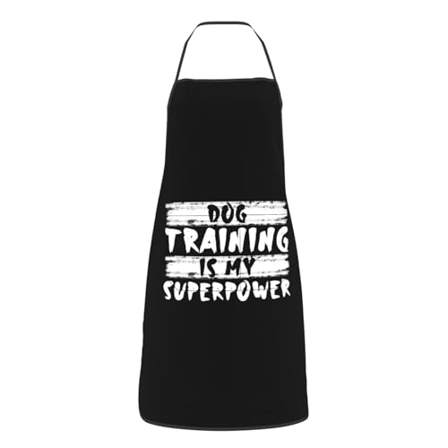 Dog Training is My Superpower Apron for cooking with Pockets Women Men Kitchen Chef Funny Aprons