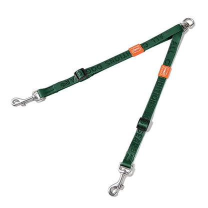 HOWGO Double Dog Leash,Tangle-Free 360 Swivel(Green, Std M-L Splitter) | Individually Adjustable Length, Coupler Leads 2 Dogs,Zinc Alloy Hooks,Durable Nylon,No-Tangle Walking,All Breeds - color: Green, size: Std M/L