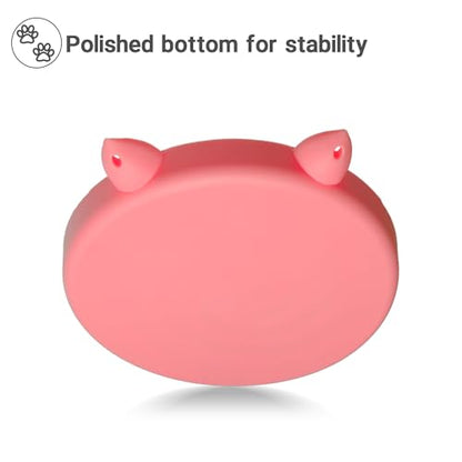 Bifeaw Slow Feeder Cat Bowl, Easy to Clean Silicone Bowl, Ideal for Dry and Wet Food (Purple and Pink) - color: Purple and Pink