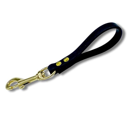 Biothane Training Tab Leash for Dogs, Brass Hardware, No Pull with Easy Grip Handle, Made in The USA, Professional Grade-Black - color: Black