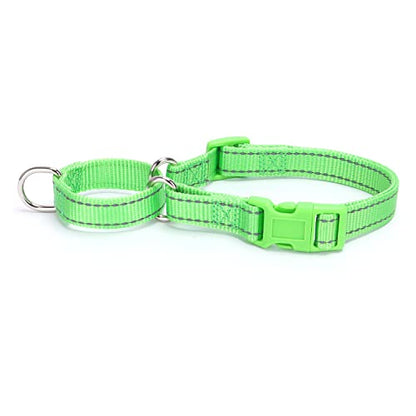 Martingale Dog Collars - Reflective Dog Collar with Quick Release Buckle Adjustable Nylon Training D Solution for Large, Medium, and Small Dogs (M, Green) - color: Green, size: M