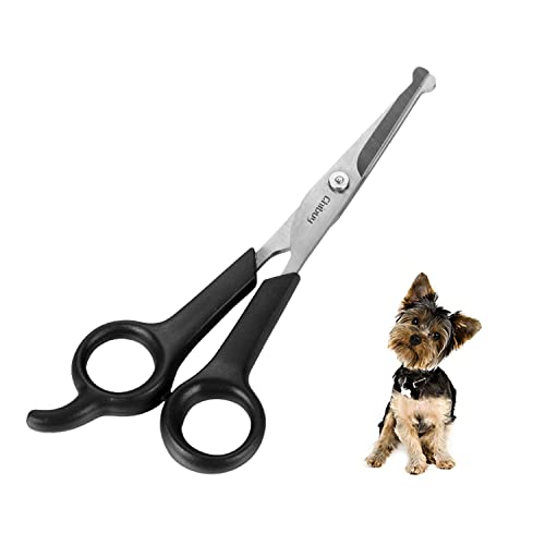 Chibuy Professional Pet Grooming Scissors with Round Tip Stainless Steel Dog Eye Cutter for Dogs and Cats, Professional Grooming Tool, Size 6.70" x 2.6" x 0.43" 1. Grey - color: 1. Grey