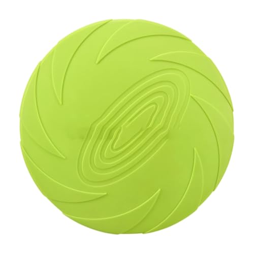 Dog Disc Toy,Chew Resistant Dog Disc for Outdoor Training Interactive Play Soft Rubber Nonslip Surfaces - color: Green, size: 15cm/5.91inch