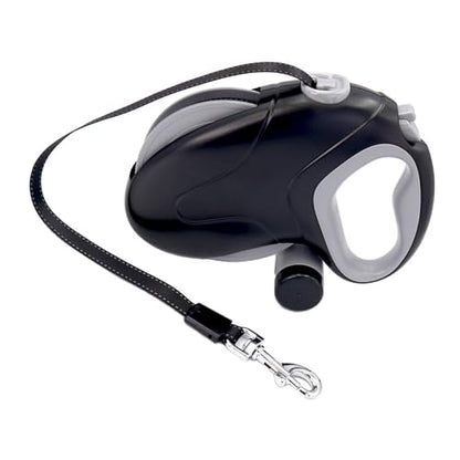 HEEPDD Retractable Dog Leash for Large Dogs, 33ft Heavy Duty Anti Winding One Hand Brake Lock Nylon Tape for Walking Training Outdoor Use (Black 10M Reflective Wire)