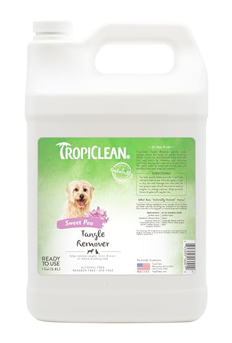 TropiClean Sweet Pea Cat & Dog Detangler Spray Dematting | Dog Conditioner Spray Derived from Natural Ingredients | Made in the USA | 1 Gallon - size: 1 Gallon