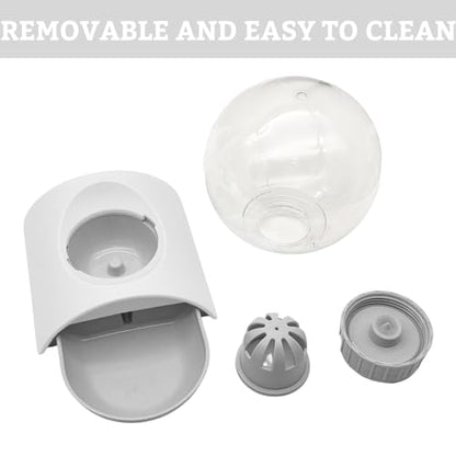 Hamiledyi Automatic Water Dispenser for Dogs and Cats Pet Water Dispenser 2.8 Liter Pet Gravity Water Station Spill-Proof Spherical Waterer Pets Water Bottle for Puppies Kittens Rabbits (Grey) - color: Grey