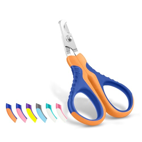 WePet Pet Nail Clippers U07.1, Professional Claw Trimmer, Bended Scissor Special for Cats, Kittens, Dogs, Puppies, Small Animals, Orange/Navy Blue - color: #14 Orange/Navy Blue