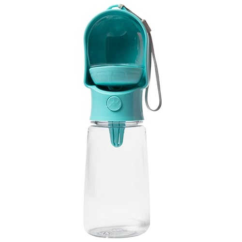 Leak Proof Portable Dog Water Bottle with Bowl – Travel Pet Water Dispenser for Walking & Hiking – Food Grade Plastic – Choose from 3 Colors (Blue, 500 ml) - color: Blue, size: 500 ml