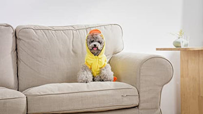 Mogoko Duck Dog Costumes, Pet Halloween Cosplay Hoodies, Adorable Yellow Duck Costume,Animal Fleece Hoodie Warm Outfits Clothes Back:16.1",Neck:15.8",Chest:19.7" - size: Back:16.1",Neck:15.8",Chest:19.7"